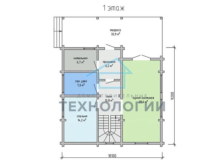 Двухэтажный дом из бруса 10х10 Златослав
